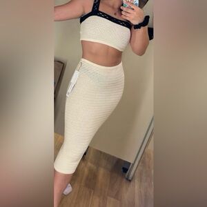 NWT House of Harlow 1960 Crochet Two-Piece Set